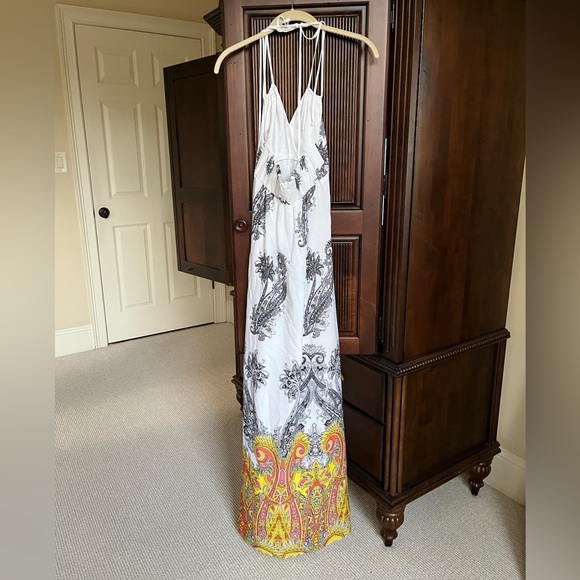 Beautiful Cache Maxi Sundress Yellow White Orange Size XS - Picture 4 of 16